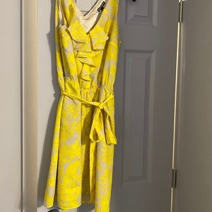 Yellow and Tan Patterned Dress